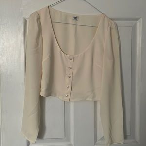 Sunday Best cropped pearl button top